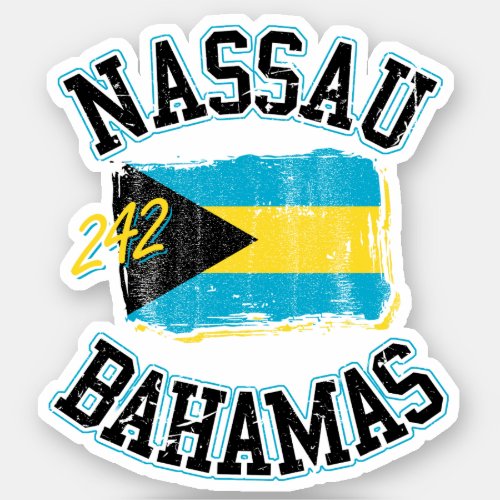 Vacation Nassau Bahamas Flag Sticker Cruise