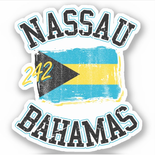 Vacation Nassau Bahamas Flag Sticker Cruise (Front)