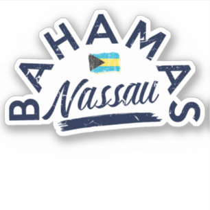 Vacation Nassau Bahamas Flag Sticker Cruise