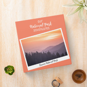 Vacation Orange Sunset Sequoia National Park 3 Ring Binder