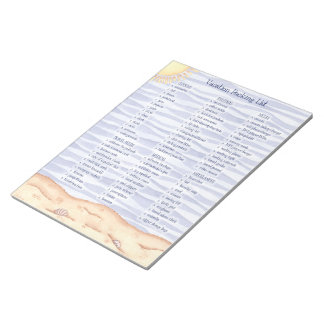 Vacation Packing List Notepad