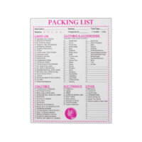 Vacation Packing List, Personalized Globe Monogram