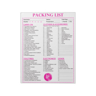 Vacation Packing List, Personalized Globe Monogram Notepad