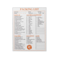 Vacation Packing List, Personalized Globe Monogram