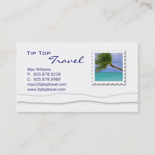 Customizable Vacation Palm Tree Business Card