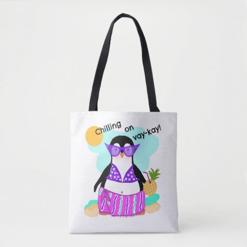 Vacation Penguin TOTE BAG