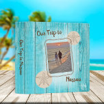 Vacation Photo Album Blue Board Sand Dollar 3 Ring Binder