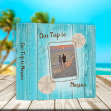 Vacation Photo Album Blue Board Sand Dollar