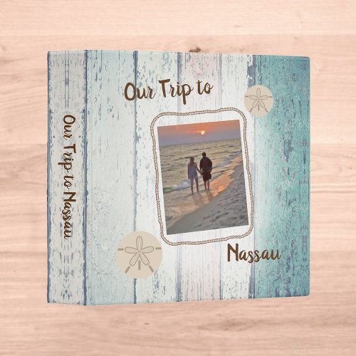 Vacation Photo Album Distressed Pastel Boards 3 Ring Binder