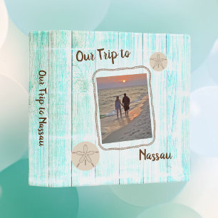 Vacation Photo Album Faded Boards Sand Dollar 3 Ring Binder