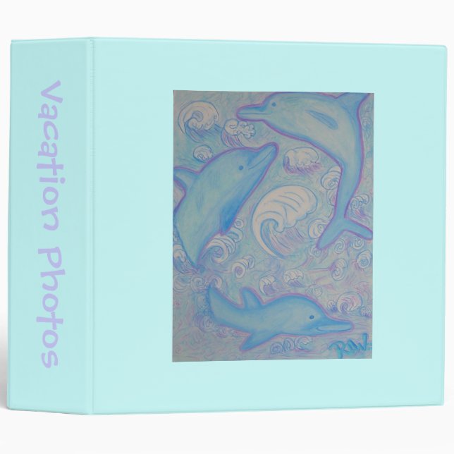 Vacation Photo Album -happy dolphins Binder (Front/Spine)