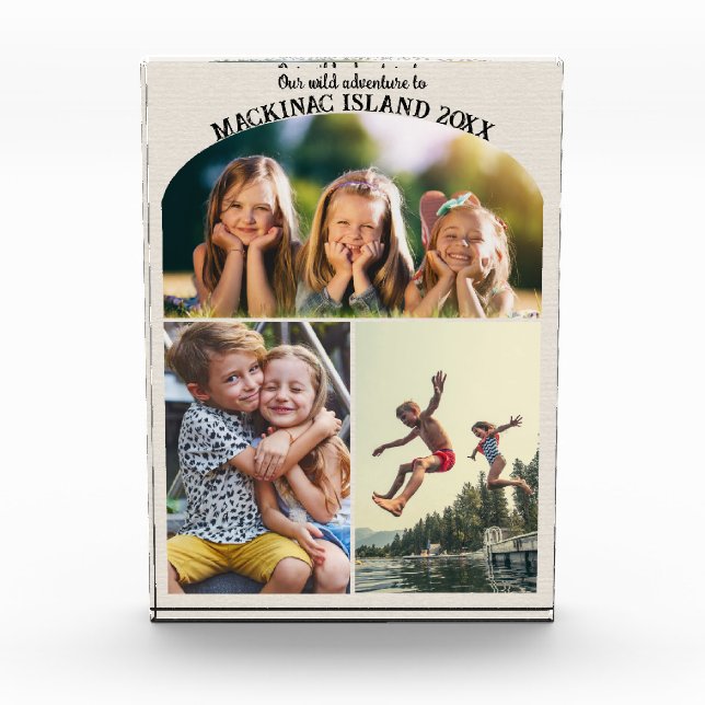 Vacation Photo Collage Family Reunion Memory Album Block (Front)