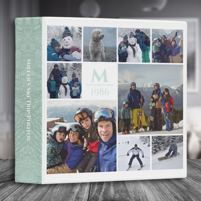 Vacation Photo Collage Keepsake Album | Mint Green 3 Ring Binder (Creator Uploaded)