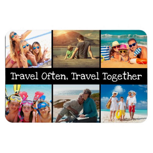 Vacation Photo Collage Travel Often Together  Magnet