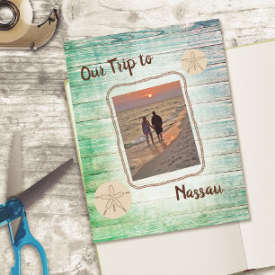 Vacation Photo Distressed Wood Postcard