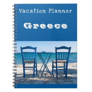 Vacation planner Greece blue customizable Notebook
