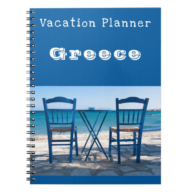 Vacation planner Greece blue customizable Notebook (Front)