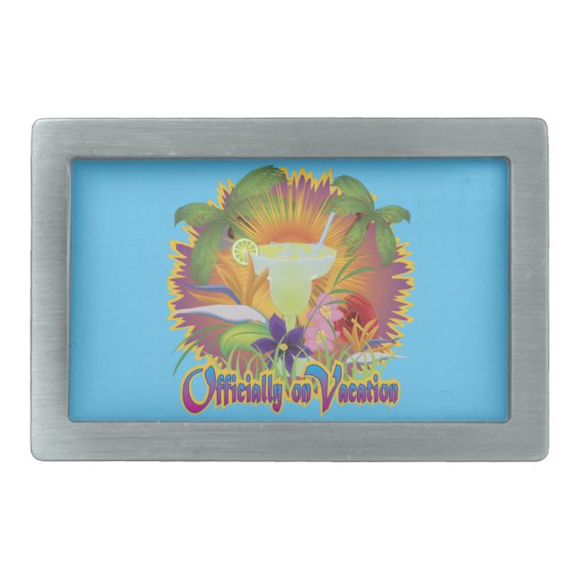 Vacation Rectangular Belt Buckle (Front)
