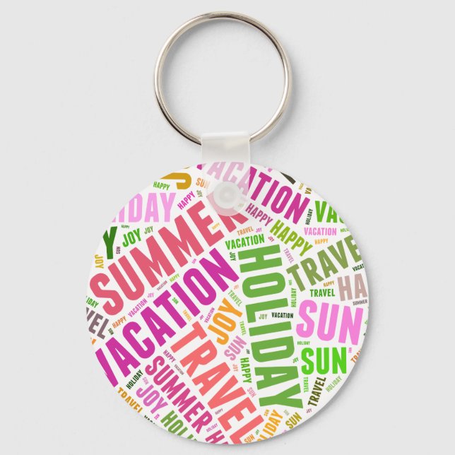 Vacation related words keychain (Front)