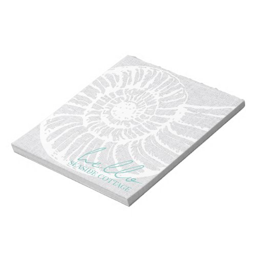 Vacation Rental Airbnb Shell Woven Grey Beach Notepad