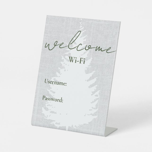 Vacation Rental Airbnb Wifi Password Welcome Pedestal Sign (Front)