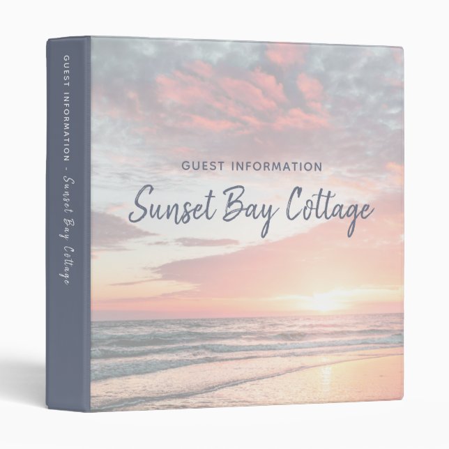 Vacation Rental Beach House Guest Information 3 Ring Binder (Front/Spine)