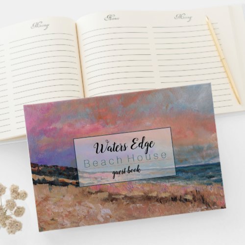 Vacation Rental Beach Seascape Fine Art Painting  Guest Book