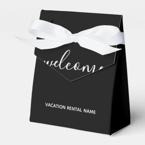 Vacation Rental Black Welcome Favor Box