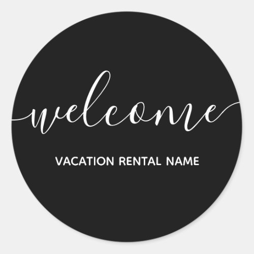 Vacation Rental Black Welcome Sticker