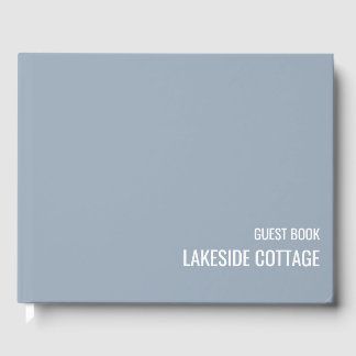 Vacation Rental Blue Minimalist Modern Airbnb Guest Book
