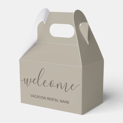Vacation Rental Brown Welcome Favor Box