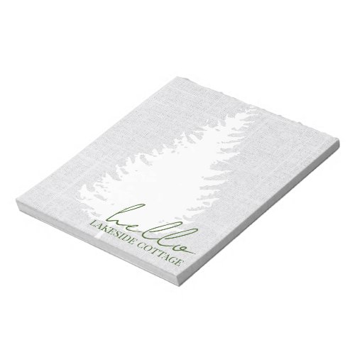 Vacation Rental Cabin Airbnb Tree Woven Grey Notepad