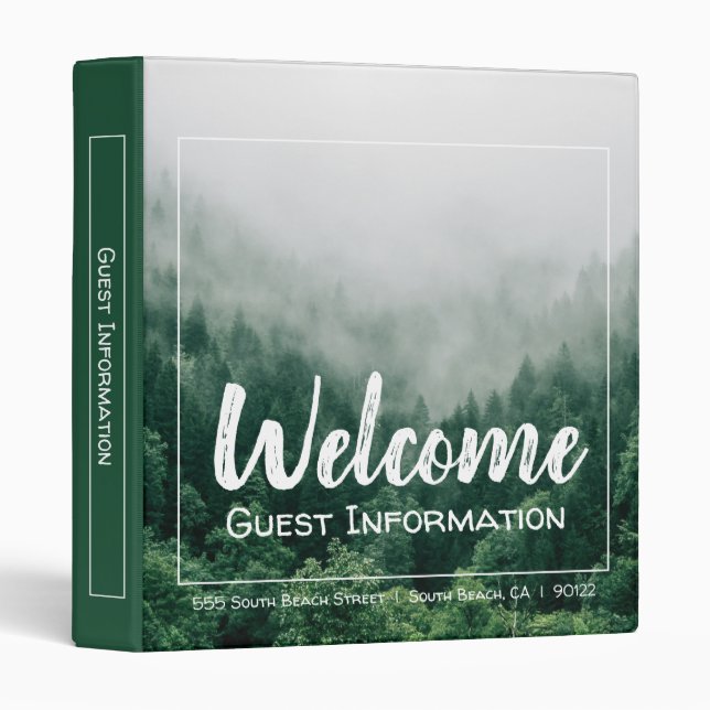Vacation Rental Cabin Lake House Airbnb Guest Info 3 Ring Binder (Front/Spine)