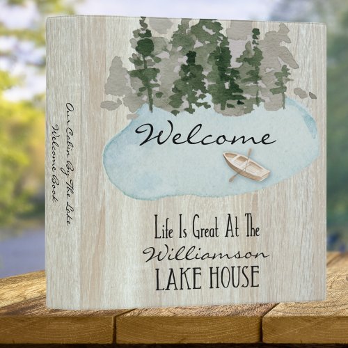 Vacation Rental Cabin Lake Welcome Book 3 Ring Binder