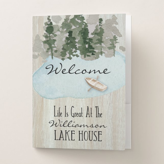 Vacation Rental Cabin Lake Welcome Packet Pocket Folder (Front)