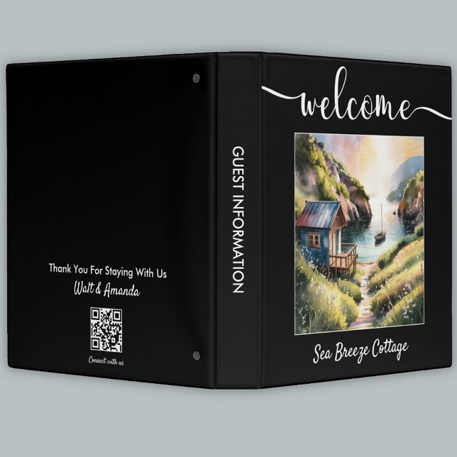 Vacation Rental Custom Guest Welcome Black 3 Ring Binder (Creator Uploaded)