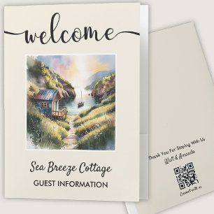 Vacation Rental Custom Welcome Cream Pocket Folder