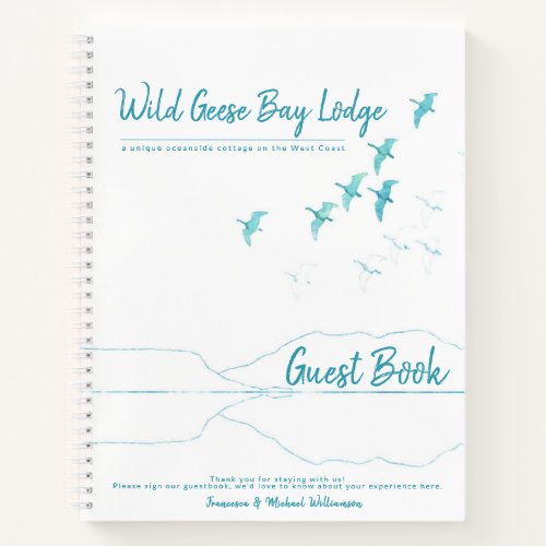 Vacation Rental Flying Geese Coastal Guest Book