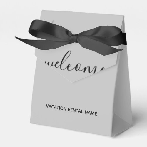 Vacation Rental Gray Welcome Favor Box