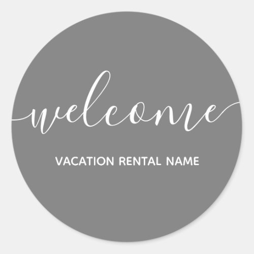 Vacation Rental Gray Welcome Sticker