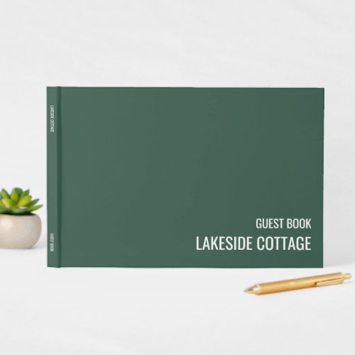 Vacation Rental Green Minimalist Modern Airbnb Guest Book