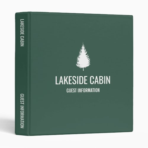 Vacation Rental Green Tree Cabin Airbnb Welcome 3 Ring Binder