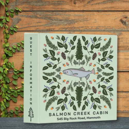 VACATION RENTAL GUEST BOOK Nature Salmon Fishing 3 Ring Binder