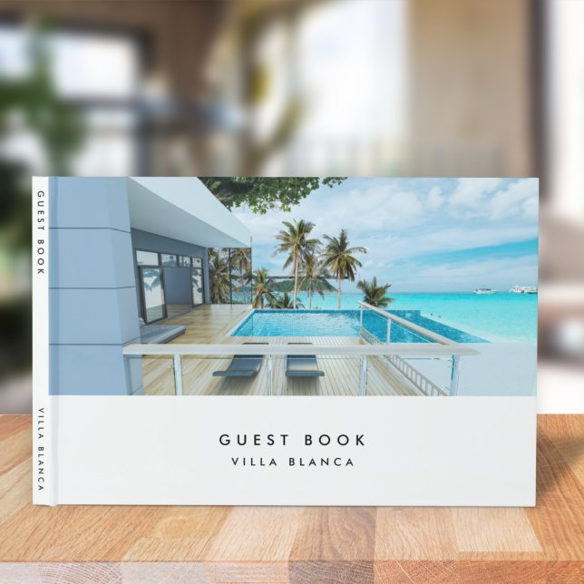 Vacation Rental Guest Comments Minimalist White Book (Creator Uploaded)