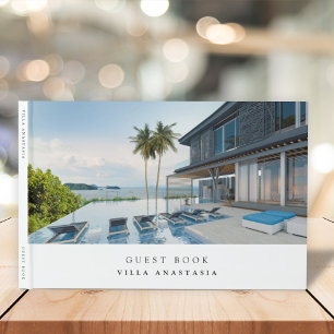 Vacation Rental Guest Feedback Elegant White Photo Book