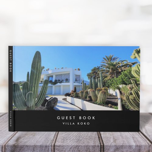 Vacation Rental Guest Feedback Modern Black Guest Book