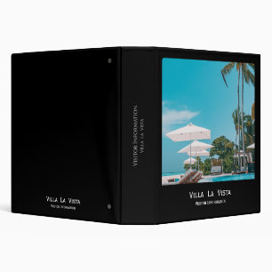Vacation Rental Guest Info Binder Stylish Black