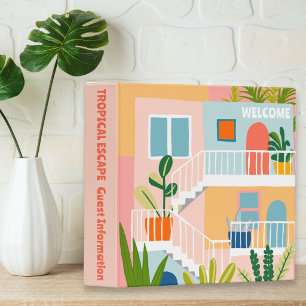 Vacation Rental Guest Info Cute Tropical Apartment 3 Ring Binder