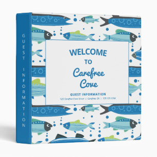 Vacation Rental Guest Information Blue 3 Ring Binder