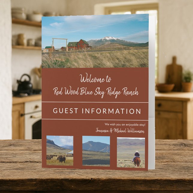 Vacation Rental Guest Information- Custom Photos Pocket Folder (Creator Uploaded)